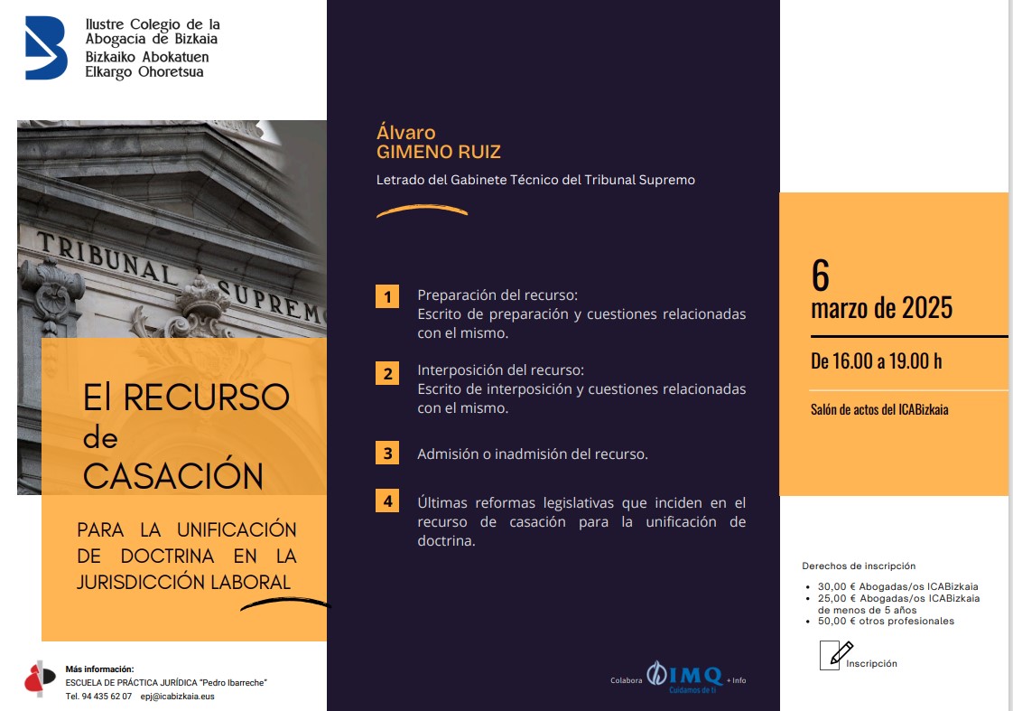 icabizkaia-El Recurso de Casación para la unificación de doctrina en la Jurisdicción laboral"