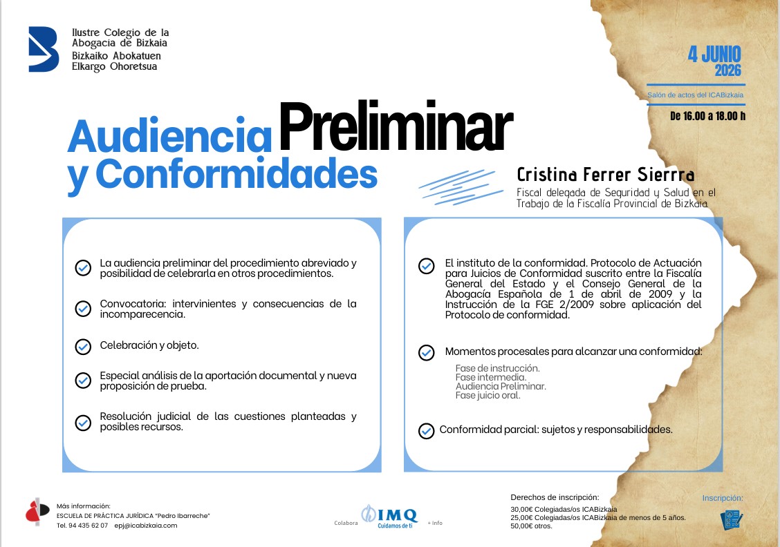 icabizkaia-Audiencia preliminar y conformidades