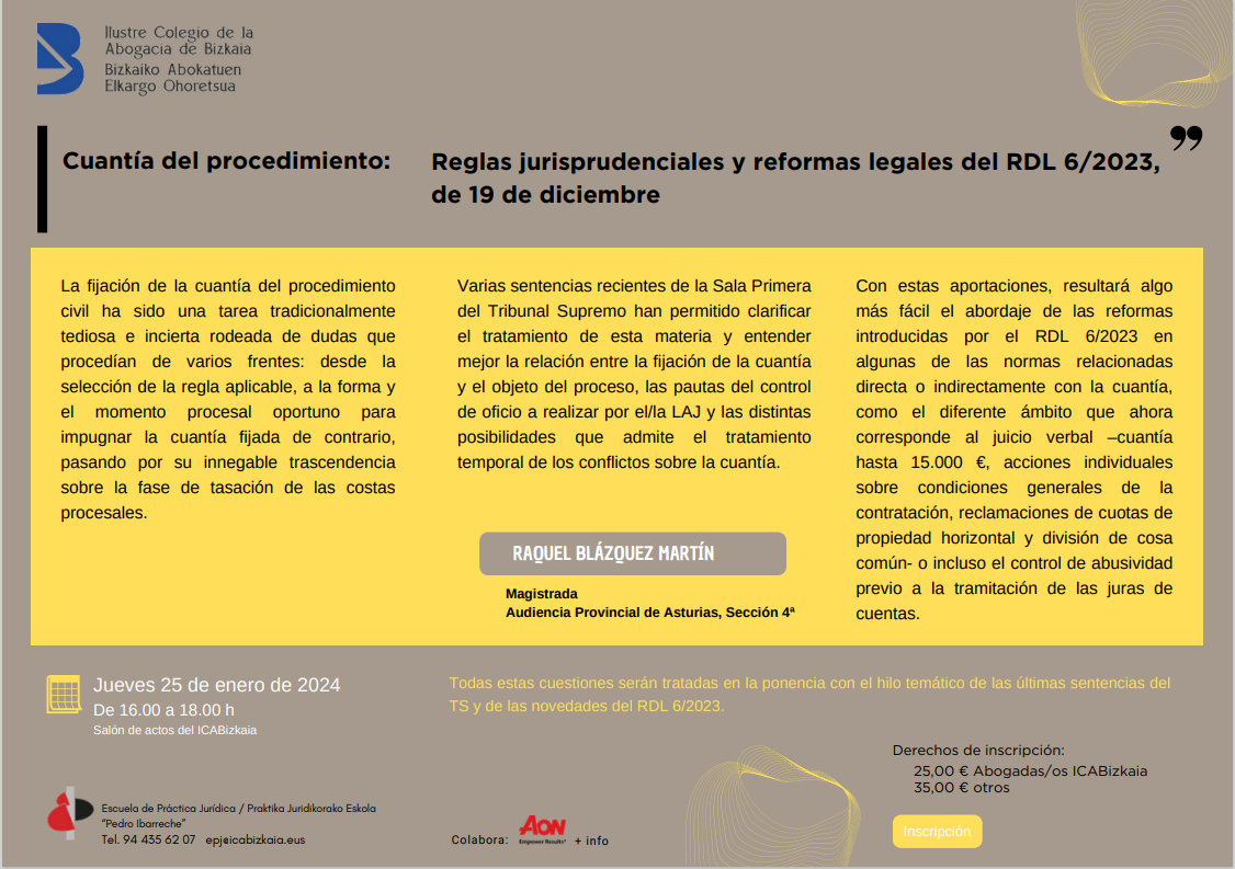 Cuantía del procedimiento: Nuevo RD-Ley 6/2023