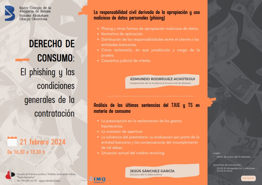 Derecho de consumo: Phishing y Condiciones generales de contratación